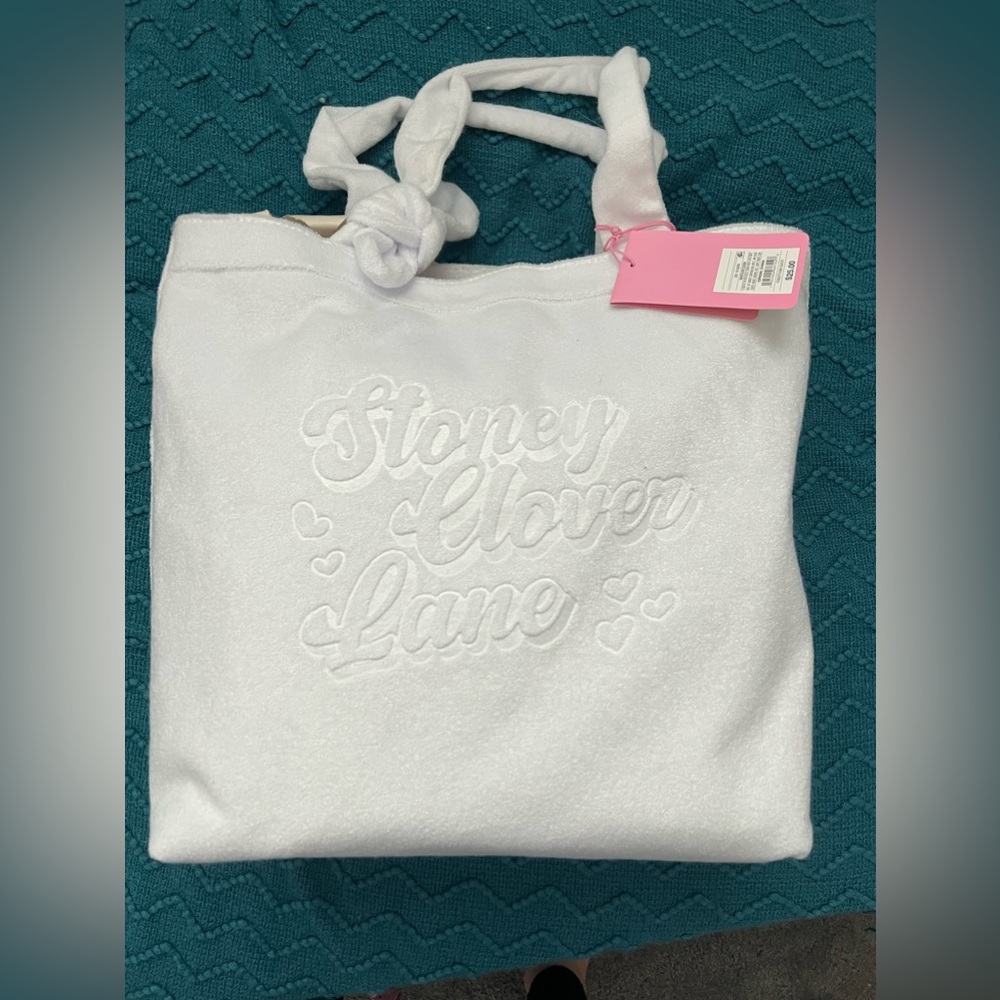 Stoney Clover Lane White Tote Bag